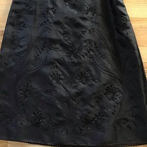 Black Silk Ann Taylor Midi Skirt